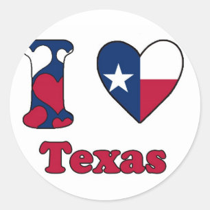 I love Texas Classic Round Sticker