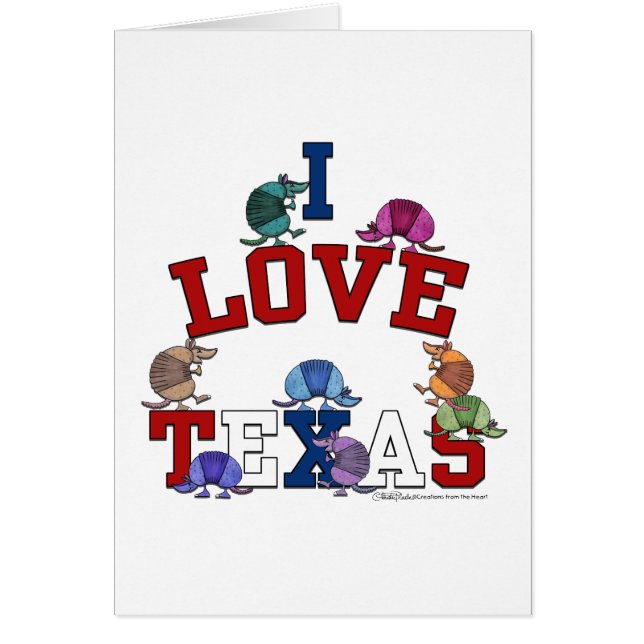 I Love Texas-Colourful Armadillos (Front)