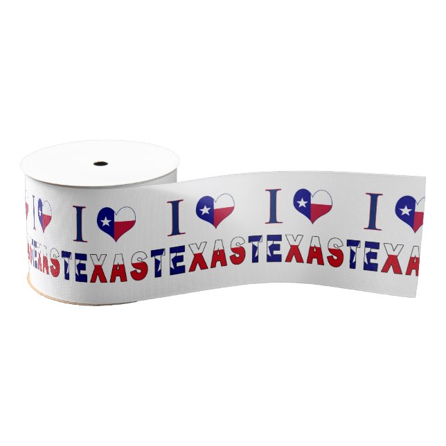 I Love Texas Flag Grosgrain Ribbon (Spool)