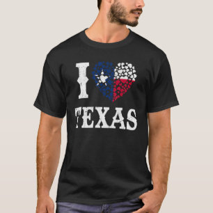 I Love Texas Flag Heart Patriotic Texan Proud Texa T-Shirt