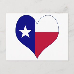 I Love Texas Flag Heart Postcard