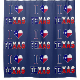 I Love Texas Flag Shower Curtain