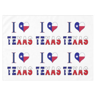 I Love Texas Flag Tablecloth