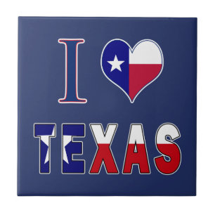I Love Texas Flag Tile