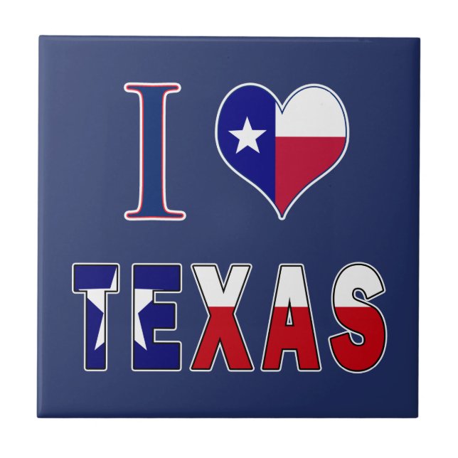 I Love Texas Flag Tile (Front)