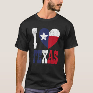 I Love Texas Patriotic Texan Flag Heart Us State T T-Shirt