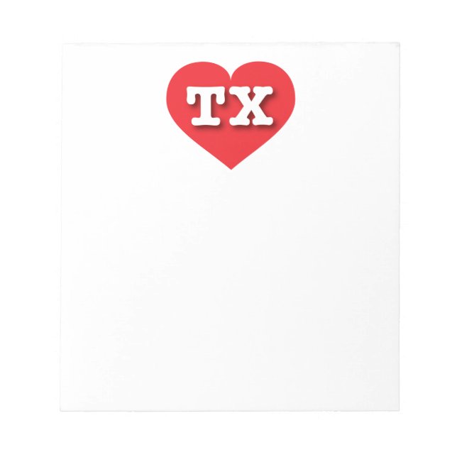 I love Texas - TX red heart Notepad (Front)