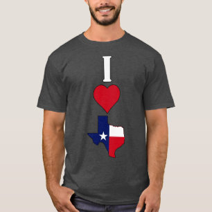 I Love Texas Vertical I Heart Texas State Flag Map T-Shirt