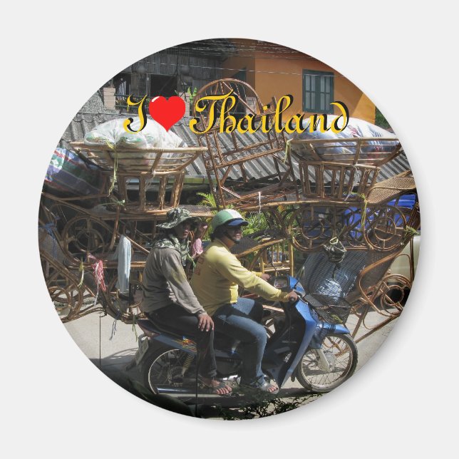 I Love Thailand on Round Magnet (Front)