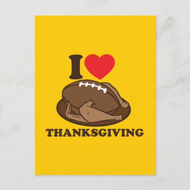 I love Thanksgiving Holiday Postcard (Front)
