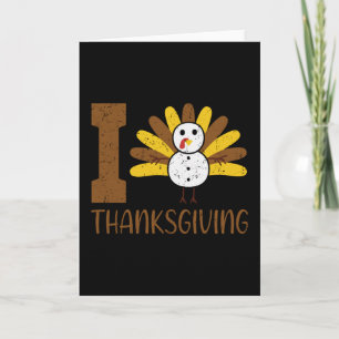 I Love Thanksgiving Turkey Day Family Kid Matching Card