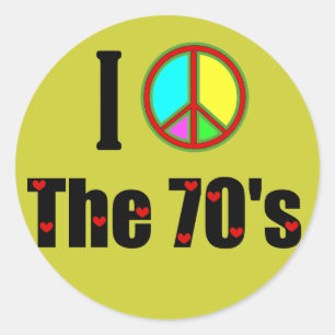 I love the 70's Peace Sign Classic Round Sticker