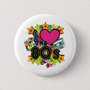 i love the 80s 6 cm round badge