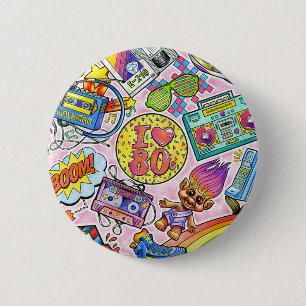 I love the 80s Button! 6 Cm Round Badge