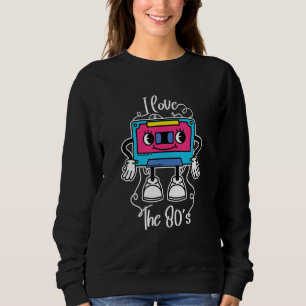 I Love The 80's Cassette Tape Eighties Music Retro Sweatshirt