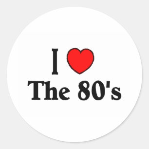 I Love The 80's Classic Round Sticker