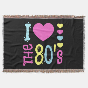 I Love the 80s Disco Costume Throw Blanket