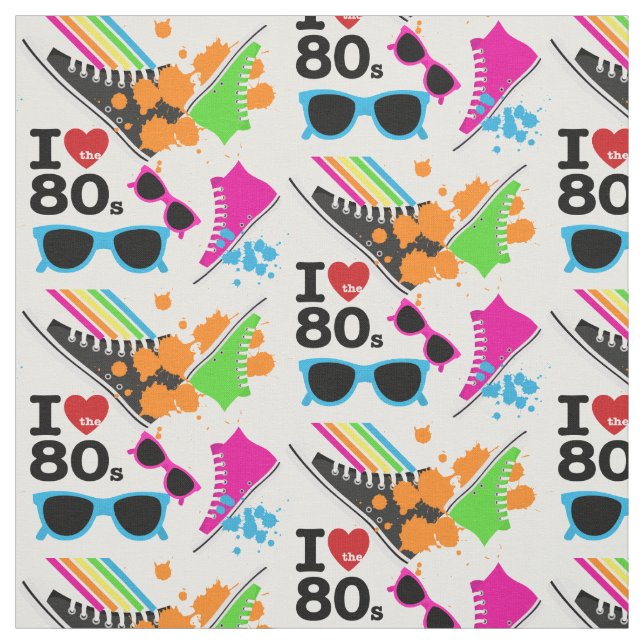 I Love the 80s Fabric (Swatch)