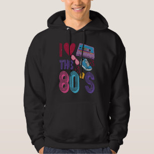 I love The 80's Retro 80's Girl Costume Men Women Hoodie