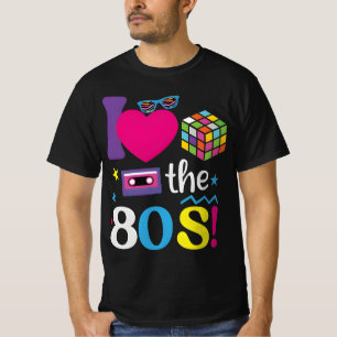 I Love the 80s Retro Vintage Aesthetic Neon Casse T-Shirt