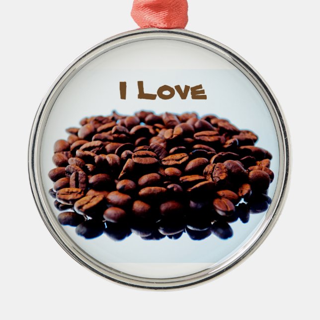 I Love the Aroma of Coffee Metal Tree Decoration (Front)