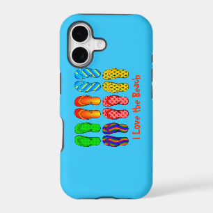 I Love the Beach - Colourful Flip Flops