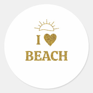 I Love The Beach Sticker