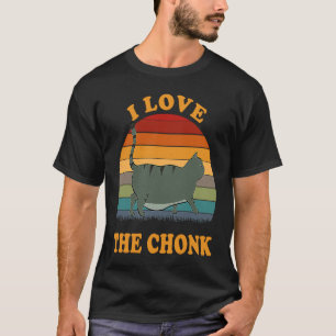 I Love The Chonk Dark Grey Cat Kitten T-Shirt