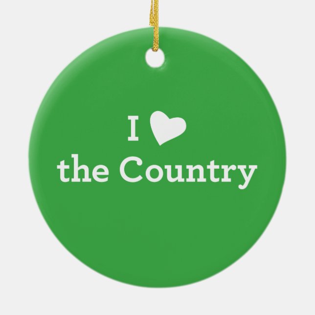 I Love the Country Ceramic Tree Decoration (Back)