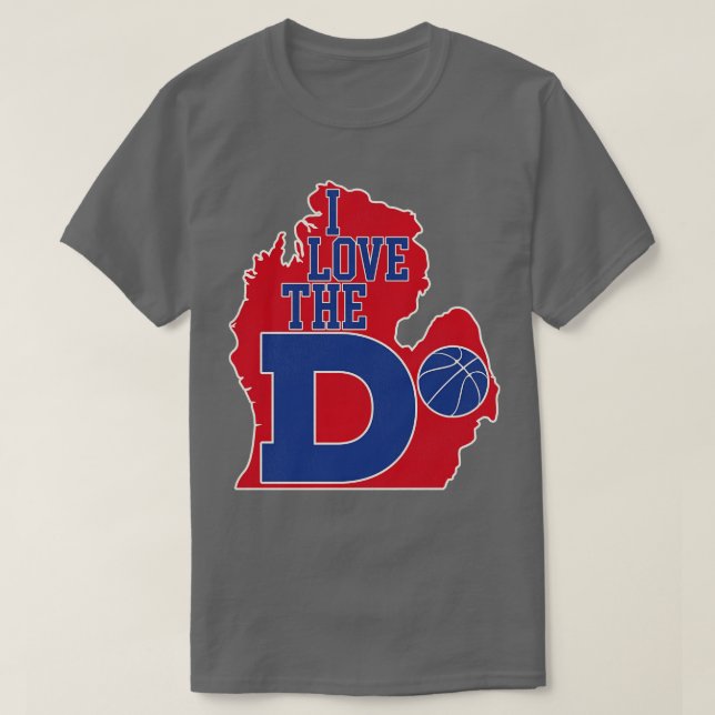 I Love the D Pistons Basketball T-Shirt (Design Front)