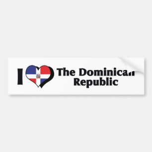 I Love The Dominican Republic Flag Bumper Sticker