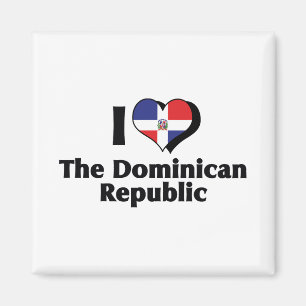 I Love The Dominican Republic Flag Magnet
