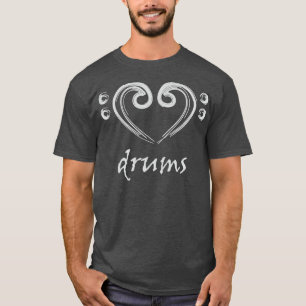 I Love the Drums Hand Drawn Love for Drums T-Shirt