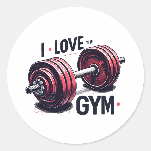 I love the gym classic round sticker (Front)