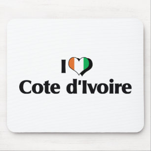 I Love The Ivory Coast Flag Mouse Pad