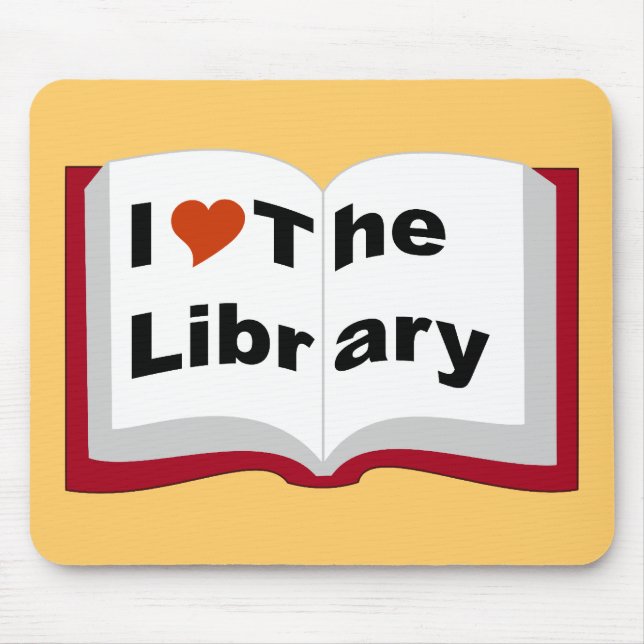 I Love The Library Mouse Pad (Front)