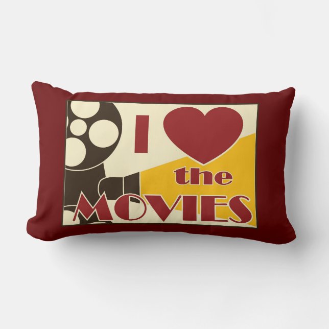I Love the Movies Lumbar Cushion (Front)