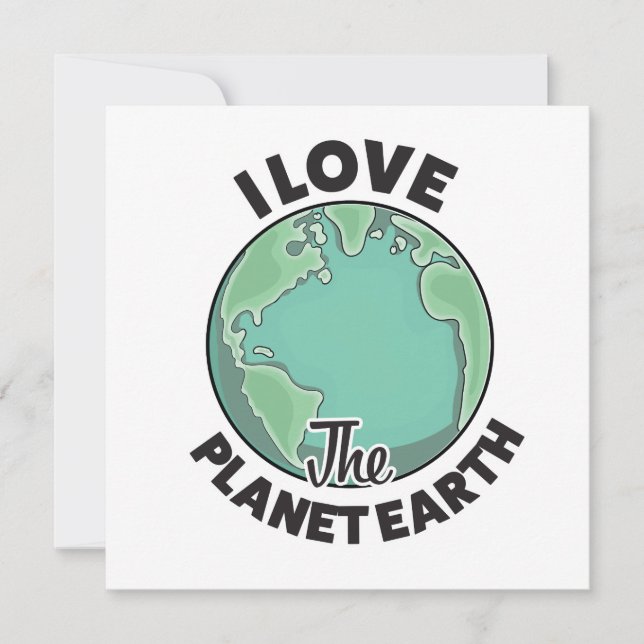 I Love The Planet Earth Invitation (Front)
