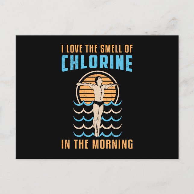 I Love The Smell Of Chlorine Swimming Swimmer Swim Postcard (Front)