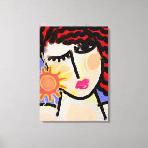 I Love the Sun Abstract Digital Painting Canvas Print