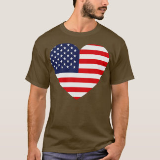 I Love the United States HeartShaped American Flag T-Shirt