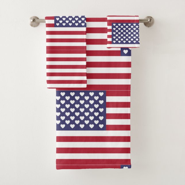 I LOVE THE UNITED STATES OF AMERICA BATH TOWEL SET (Insitu)