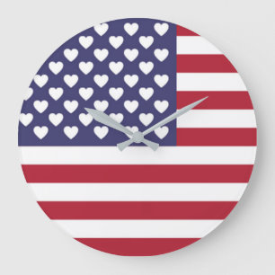 I LOVE THE UNITED STATES OF AMERICA LARGE CLOCK
