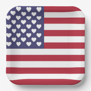 I LOVE THE UNITED STATES OF AMERICA PAPER PLATE