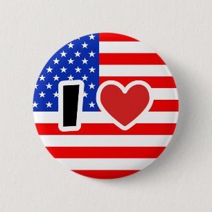 I love the USA 6 Cm Round Badge