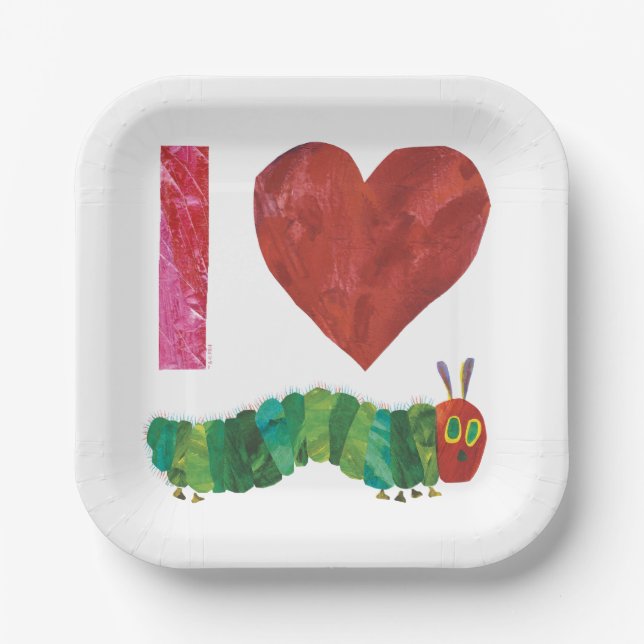 I Love The Very Hungry Caterpillar Paper Plate (Front)