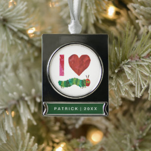 I Love The Very Hungry Caterpillar Silver Plated Banner Ornament