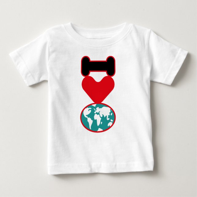 I LOVE THE WORLD BY MASANSER PIXELAT BABY T-Shirt (Front)