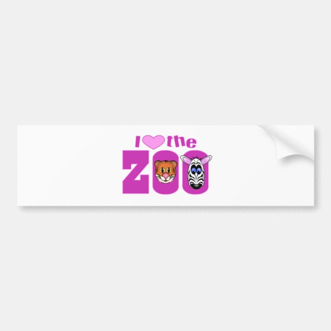 I Love the Zoo Bumper Sticker (Front)