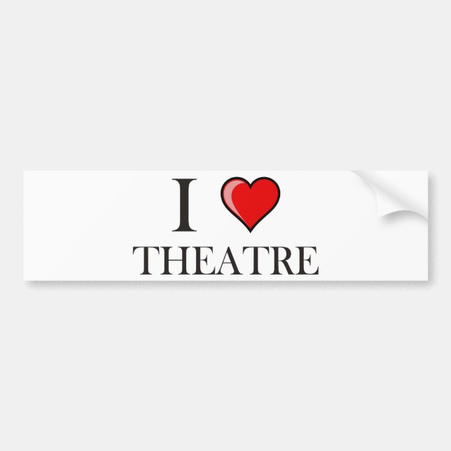 I Love Theatre Bumper Sticker (Front)